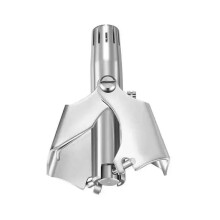 Stainless Steel Manual Nose Hair Trimmer with Patented Rotary Blade, Safe Pain Grooming Silver
