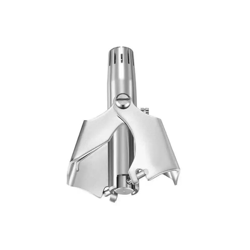 Silver Stainless Steel Manual Nose Hair Trimmer With Patented Rotary Blade, Safe Pain Grooming