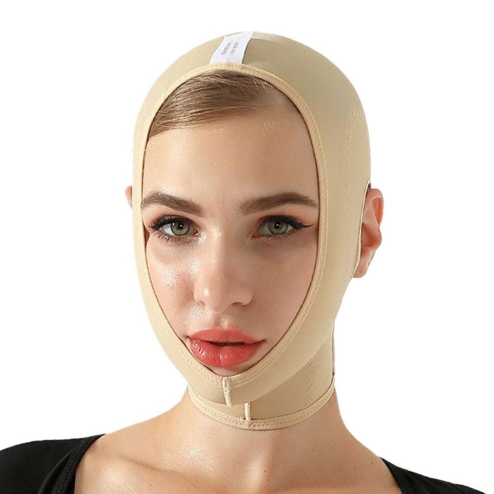 Face Lifting Belt with PostSurgery Chin Compression Strap for Jawline Lifting and Swelling Reduction