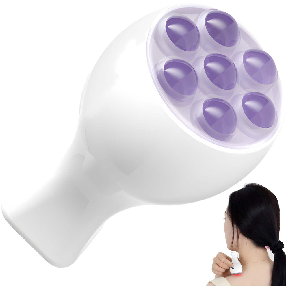 Cream Jade Face Roller With 7 Beads Facial Massager For Skin Tightening And Absorption
