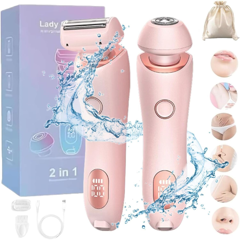 Women's Electric Shaver with Speed Triple Blades, Wet and Dry Ladies Razor, Pink Rechargeable