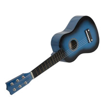 21 Inch Blue Kids Acoustic Guitar with Smooth Rosewood Fingerboard and Resonant Basswood Body