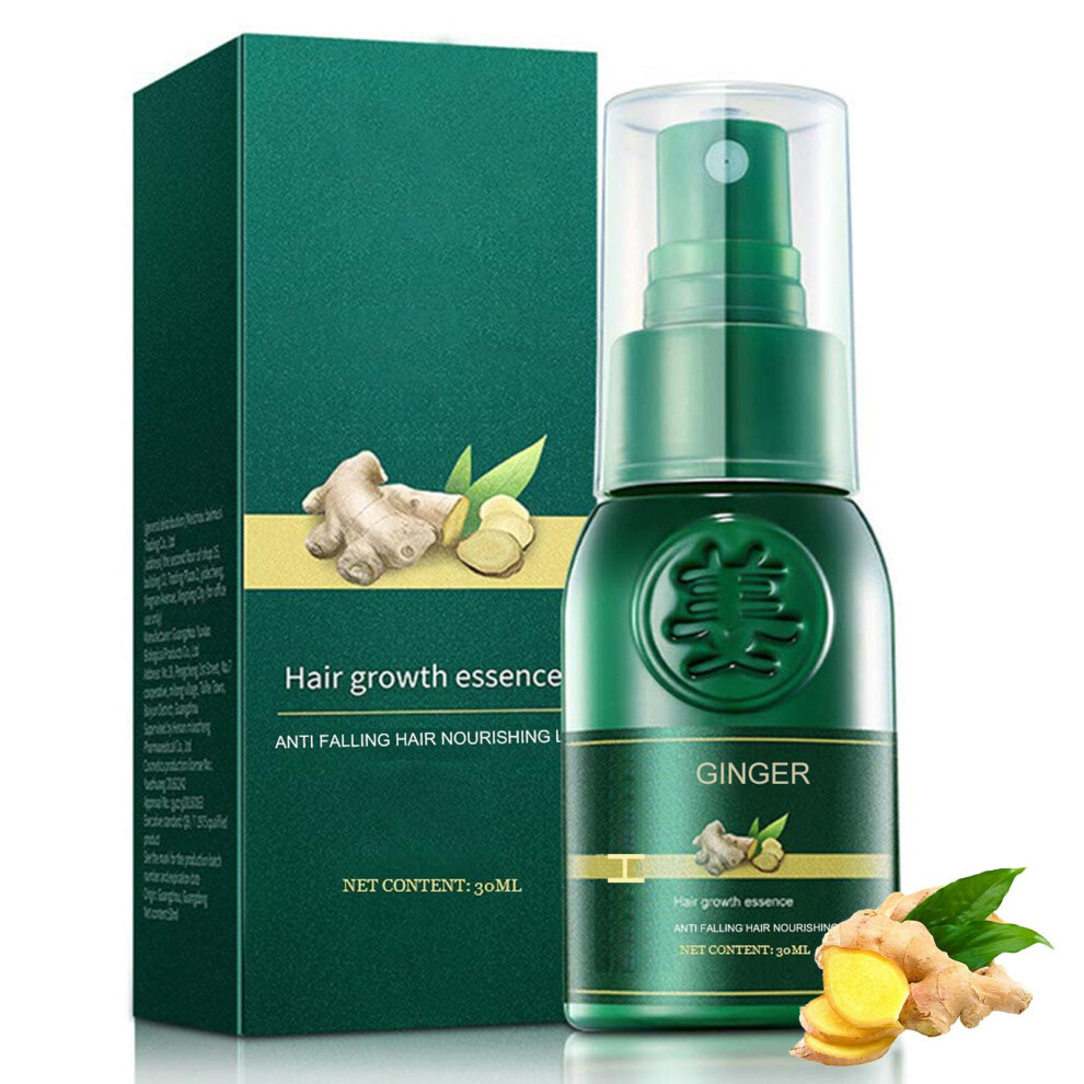 Ginger Hair Growth Serum and Spray for Thinning Hair, Promotes Regrowth and Nourishes Scalp