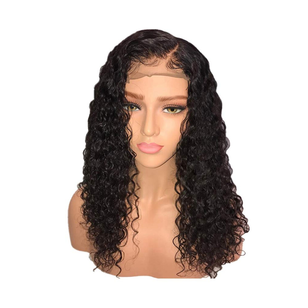 18 Inch Curly Full Lace Human Hair Wig 150% Density Glueless PrePlucked Brazilian Virgin Wig
