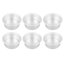 4-Zoll 6-teiliges Aluminium-Backform-Set mit abnehmbarem Boden, Antihaftbeschichtung, für Hochzeiten und Geburtstage