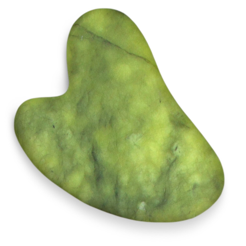 Jade Gua Sha Facial Massage Tool for Face and Neck, AntiAging Skincare, Puffiness Reduction