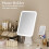 Lighted Makeup Mirror with 3Level Dimmable LED, Rechargeable 360 Rotating Vanity Mirror White 4