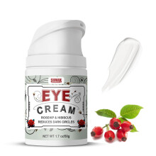 Anti Aging Eye Cream with Rosehip and Hibiscus for Dark Circles, Puffiness and Wrinkles, 1.7oz
