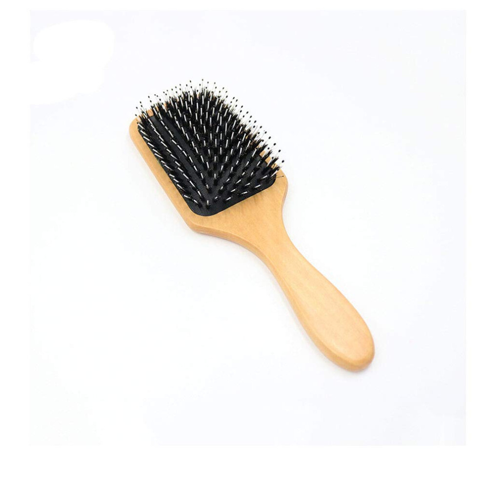 Boar Bristle Hair Brush for Thick Curly Long Hair with Wooden Handle, Detangling and Frizz Control, 2 Pack
