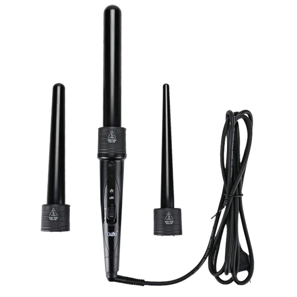 Curling Wand Set with Interchangeable Barrels, Fast Heating Tourmaline Ceramic Hair Curler