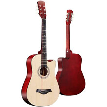 95cm Electronic Classical Guitar for Beginners, Beige Travel Acoustic Guitar with Spare Strings