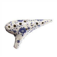12Hole Alto C Ocarina Professional Ceramic Blue and White Porcelain with Clear Warm Tone