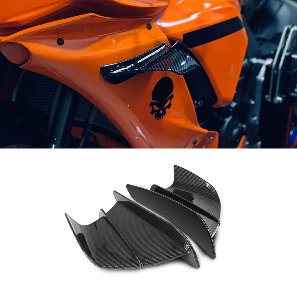 Universal Abs Motorcycle Winglet Spoiler With Sporty Aerodynamic Design And Carbon Look Side Fairing Kit 9113335673861