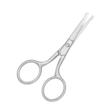 Professional Stainless Steel Hair Cutting Scissors with Rounded Tip for Beard Eyebrow and Nose