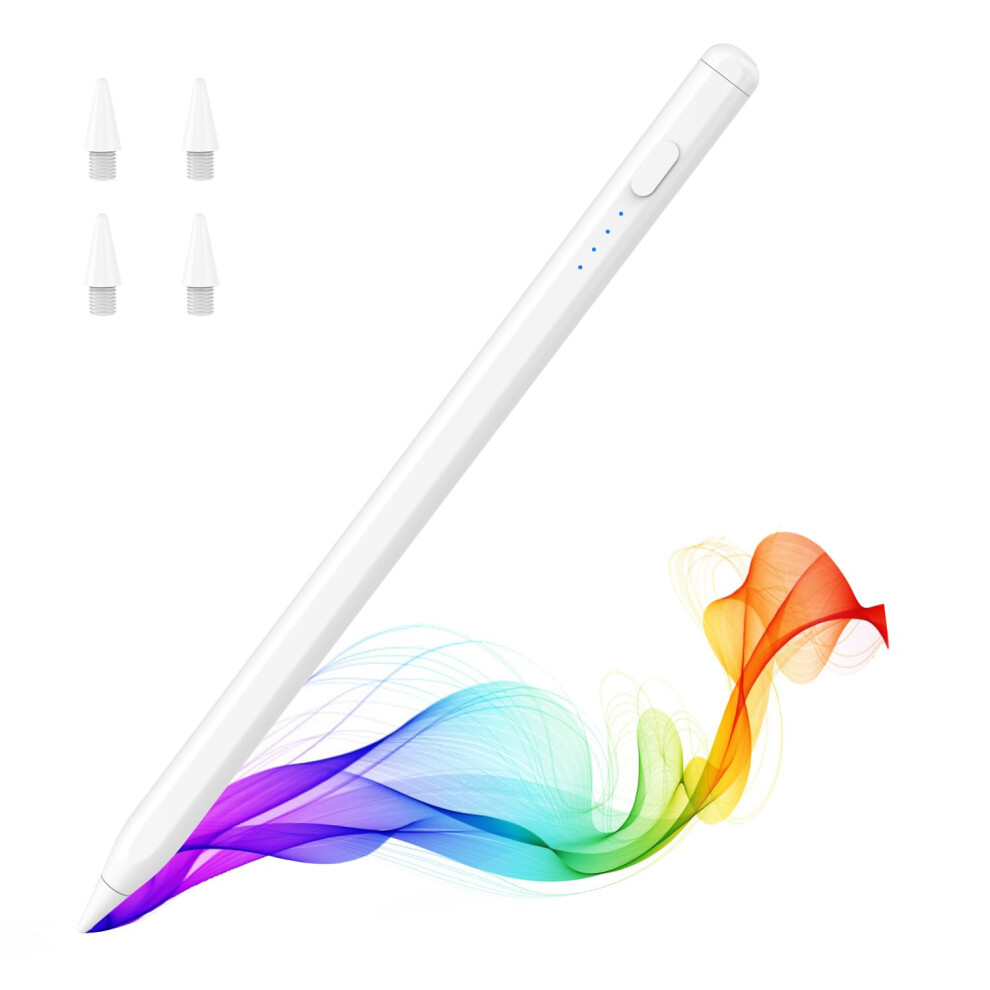 Ipad Stylus Pen Compatible With Apple Pencil, With Tilt Sensitivity, Palm Rejection, Usbc Fast Charging, White 9113335673991