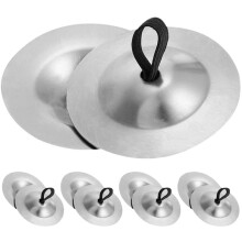 5 Pairs Copper Finger Cymbals Set for Belly Dance with Bright Clear Tone and Elastic Adjustable Fit