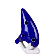 12 Hole Alto C Ceramic Ocarina with Clear Balanced Sound, Stand and Lanyard for Beginners