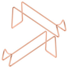 2pcs Rose Gold Wine Bottle Rack Durable Metal Holder Compact Countertop Whisky Display Stand