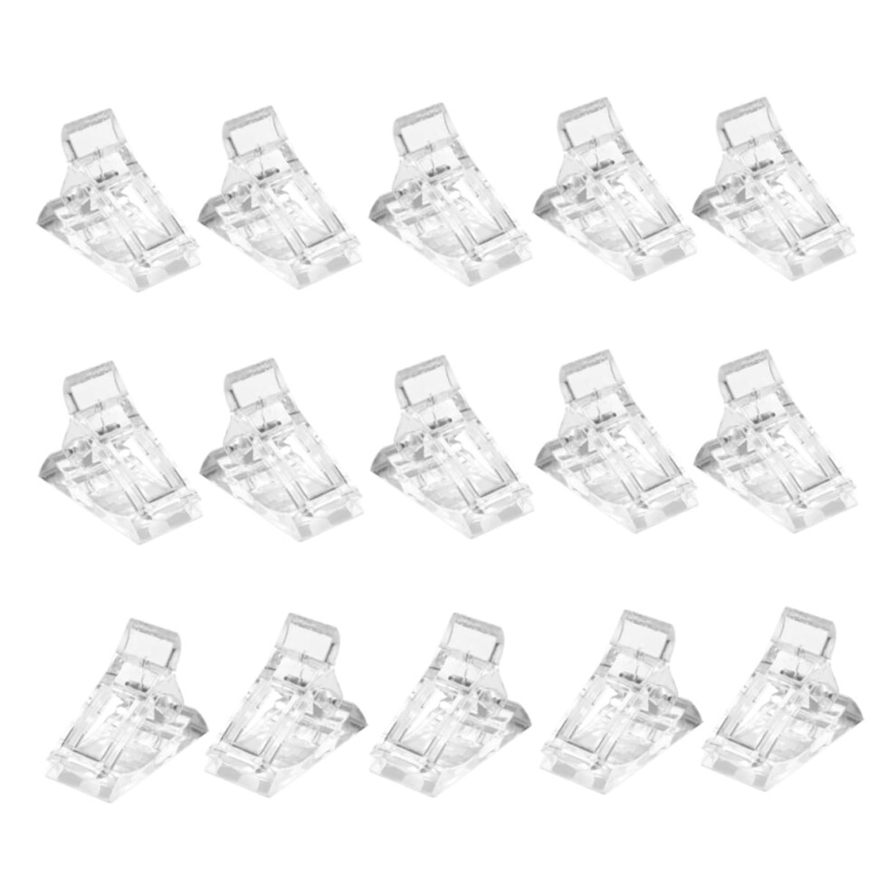 15pcs Nail Tip Clips for Gel Nail Art with Adjustable Manicure Clamps Secure Hold Durable Reusable