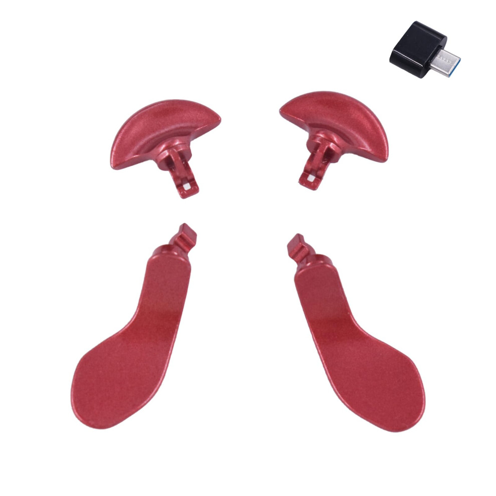 4 Pcs Metal Paddles For Ps5 Edge Controller With Typec Converter, Enhanced Gaming Precision, Red 9113335674813