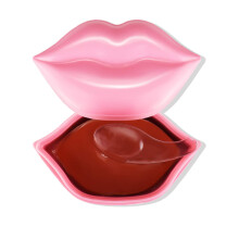 20Pack Pink Collagen Lip Mask Sheets for Deep Hydration Plumping Effect Overnight Dry Lip Care