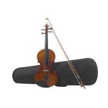 Full Size 4/4 Electric Violin for Beginners with Solid Wood Body and Warm Rounded Tone – Dark Brown
