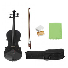 4/4 Full Size Student Violin for Beginners, Lightweight Black Acoustic Fiddle with Case and Bow