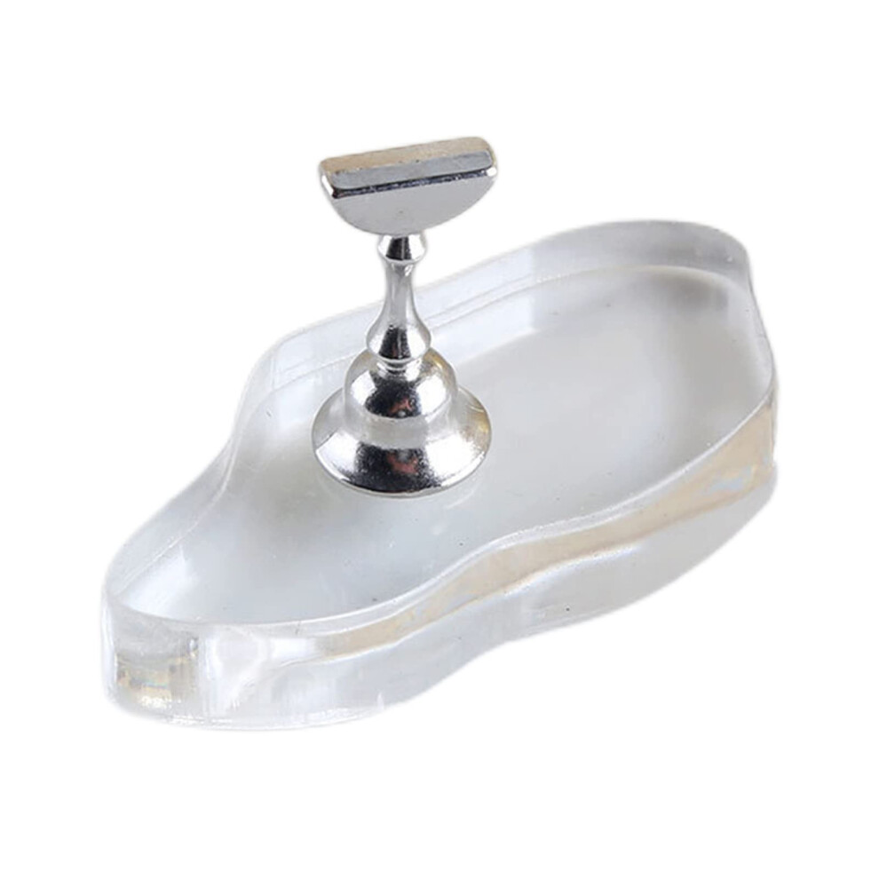 Magnetic Acrylic Nail Tip Display Stand with Clear Design for Salon and Home Practice
