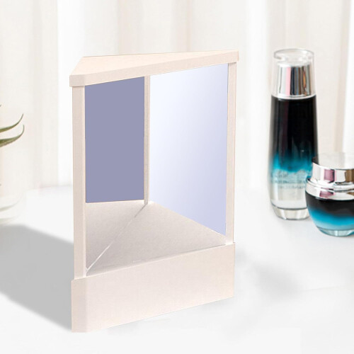 Large NonReversing Vanity Mirror with True Image Reflection for Precise Tabletop Makeup, White 2