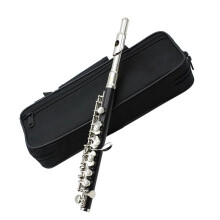 Silver Plated C Key Piccolo Flute 16 Key Cupronickel with Case and Cleaning Kit for Beginners