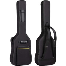 Electric Bass Guitar Gig Bag with 8mm Padding, Shockproof Base, Dual Straps, 46 Inch Black Case