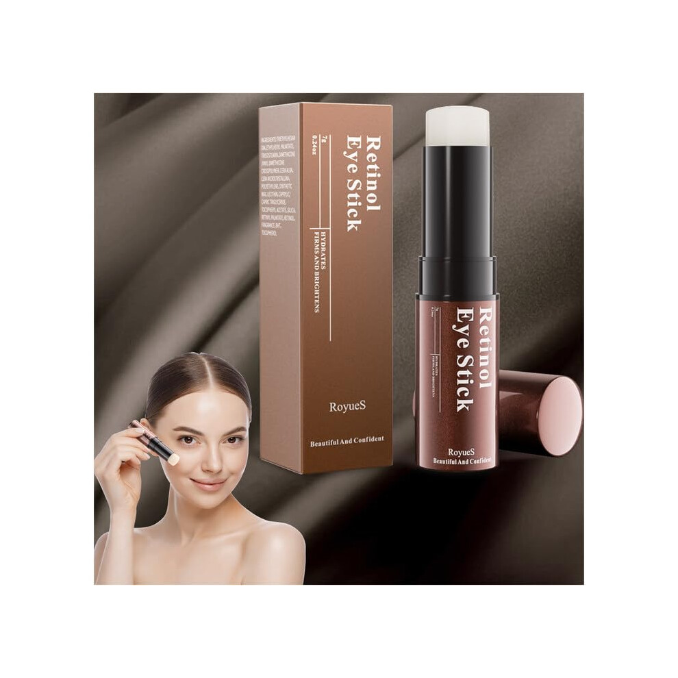 Retinol Eye Cream Stick for Dark Circles and Puffiness, Anti Aging Balm for Wrinkles and Fine Lines