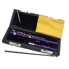 Professional Piccolo Flute 16 Hole with E Key Cupronickel Body Purple Finish Ergonomic Keys and Leather Case