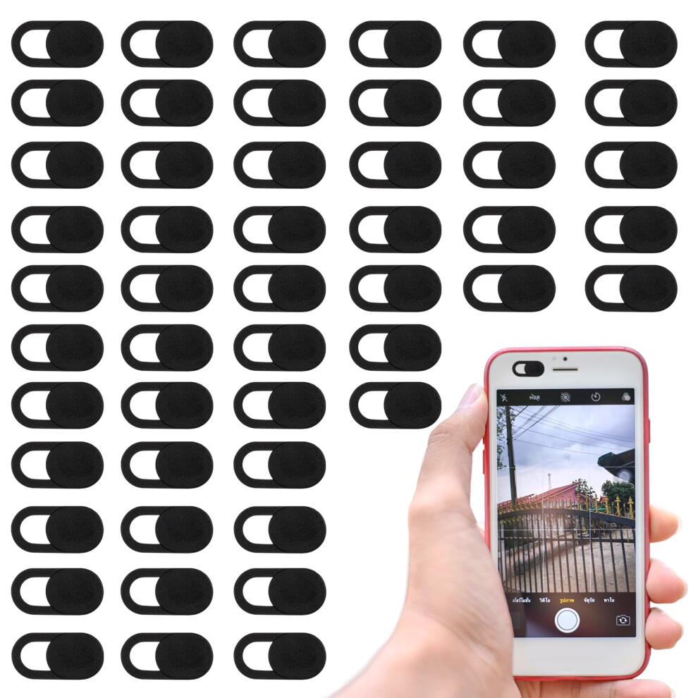 50 Pcs Ultra Thin Webcam Cover Slide For Laptop And Computer, Privacy Protection, Black 9070919888397