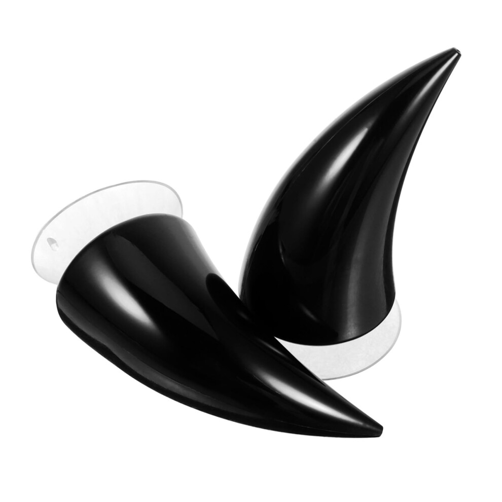Motorcycle Helmet Horns With Suction Cups Devil Horns Decoration For Halloween Motorcycle And Car 9070919888441