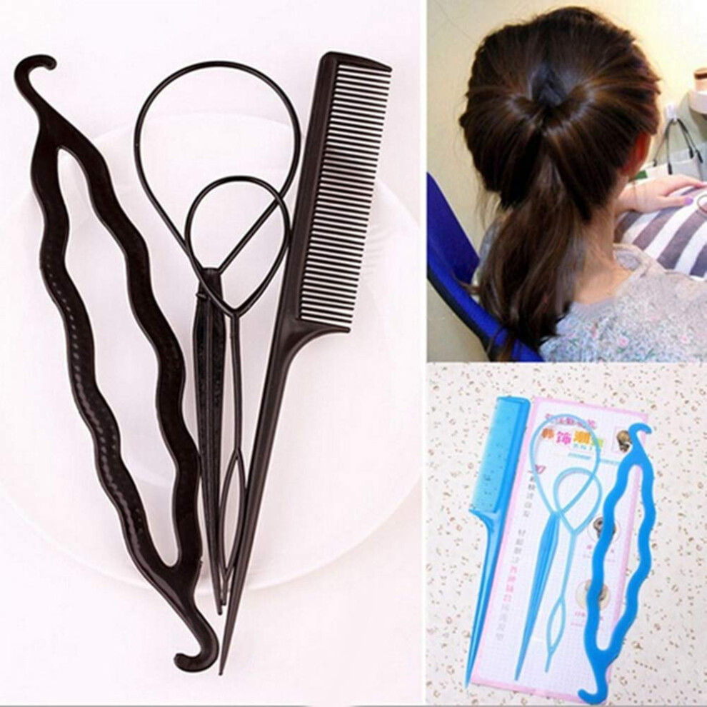 Hair Styling Tools Set with Hair Loop, 4pcs Hair Braid Accessories for Quick Elegant Updos