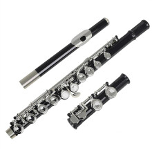 Professional Concert Flute Black C Key 16 Hole Brass Body with Ergonomic Layout and Clear Full Sound