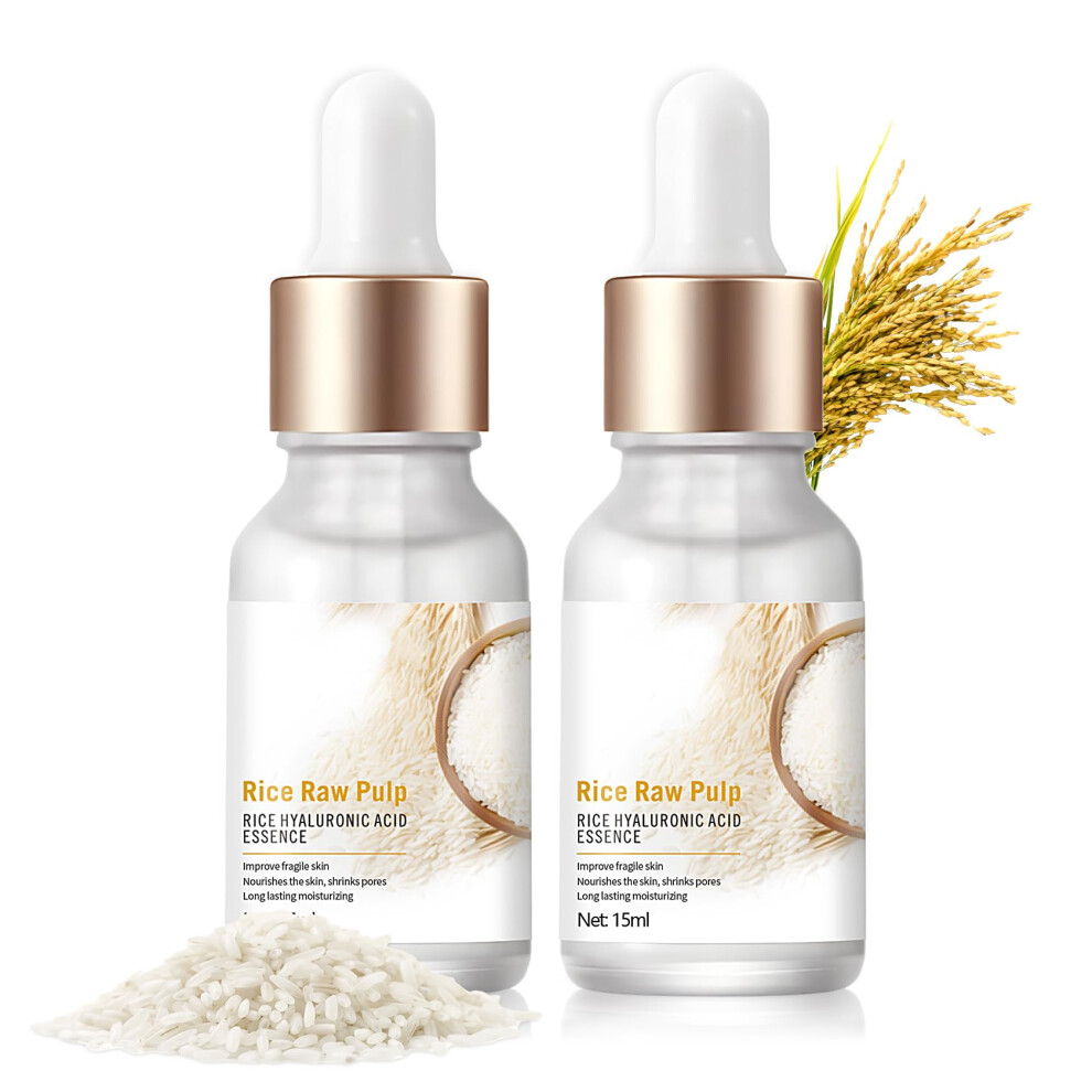 2PCS Korean Rice Face Serum for Brightening, Deep Hydration and Pore Refinement