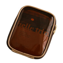 Waterproof Travel Toiletry Bag with Clear PVC, Multiple Compartments, Sturdy Zippers, Brown