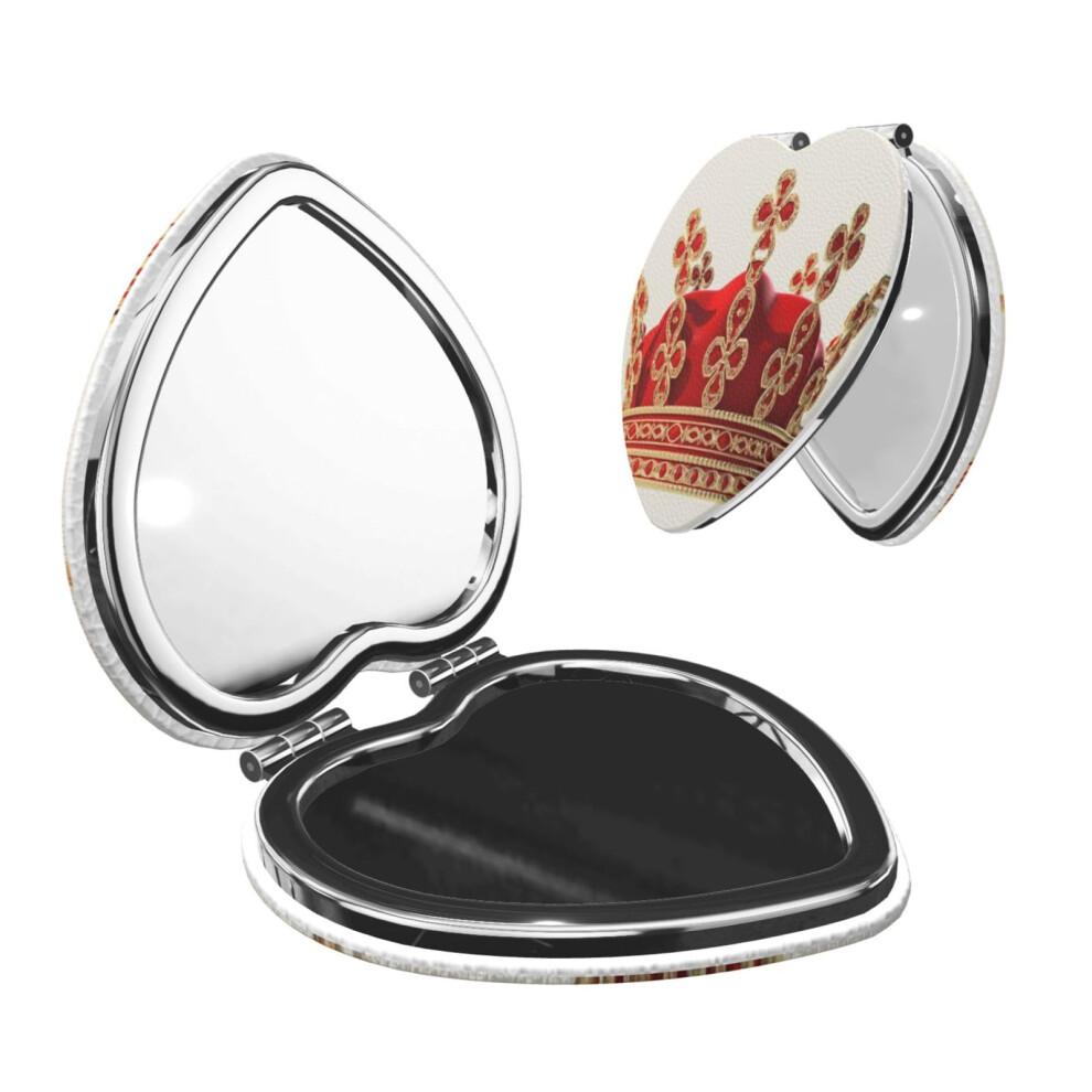 Compact Mirror with DualSided Magnification, Foldable Travel Makeup Pocket Mirror, Heart Shape