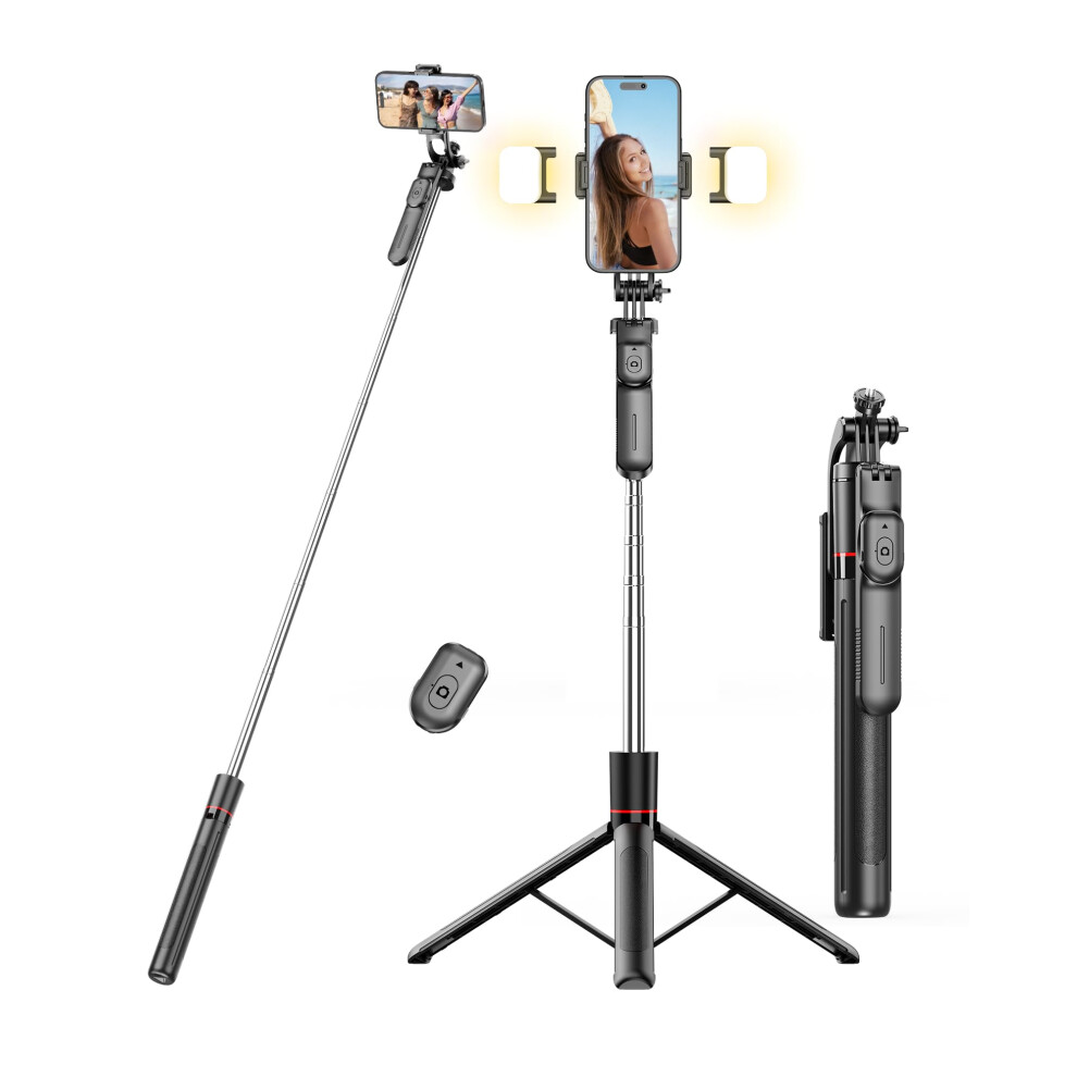 67 Inch Selfie Stick Tripod With Dual Fill S, 360 Rotation, Magnetic Remote For Iphone And Android Light 9070919888823