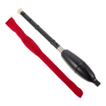 Chinese Bawu Flute Black Resin Durable Beginner Friendly with Warm Lyrical Tone and Storage Bag