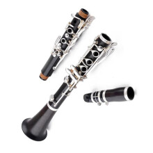 Professional Ebony Wood Bb Clarinet 17 Keys with Coppernickel Finish and Complete Accessory Set