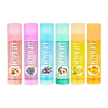Lip Balm Set of 6, Moisturizing Fruity Flavors for Dry Cracked Lips, Deep Hydration, Travel Size
