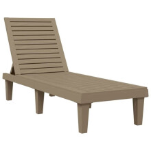Transat chaise longue baño de sol cama de jardín terraza mueble de exterior marrón claro 155