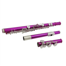 C Key Flute 16 Hole White Copper Body Closed Hole Flute for Beginners with Accessories