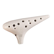 12 Hole Ceramic Soprano Ocarina in F Tone for Beginners Teaching and Practice White