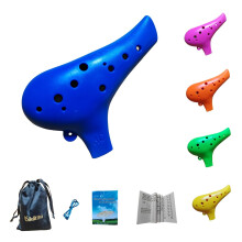 12 Hole Ocarina C Key Blue Plastic Ocarina for Beginners with Clear Tuned Sound and Smooth Mouthpiece