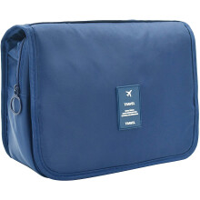 Waterproof Hanging Toiletry Bag for Travel with Multiple Compartments and Sturdy Hook Dark Blue