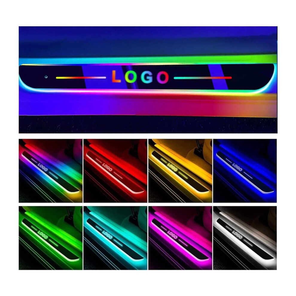 Led Car Door Sill S Rgb, Ip67 Waterproof With Smart Induction, Usb Rechargeable 2 Front+2 Rear Light/Red 9455672721851